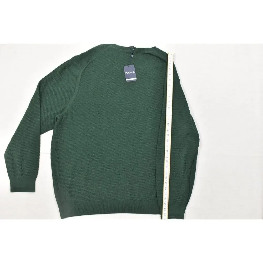 Jos. A. Bank Sweater Men's 3X Green 100% Pima Cotton V-Neck Tailored Fit Texture